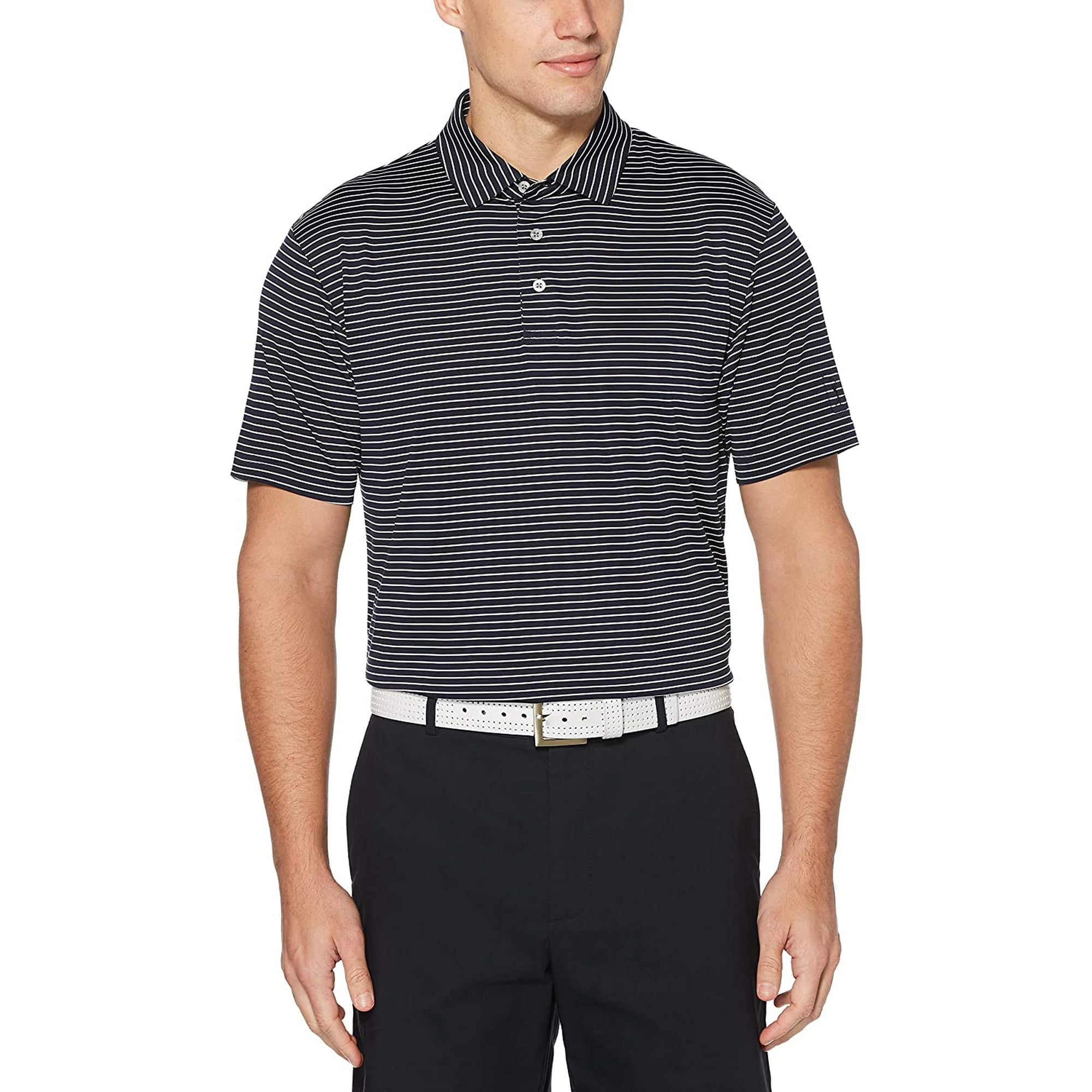 PGA TOUR Mens Short Sleeve Feeder Stripe Polo Shirt PGA TOUR Mens Short Sleeve Feeder Stripe Polo Shirt